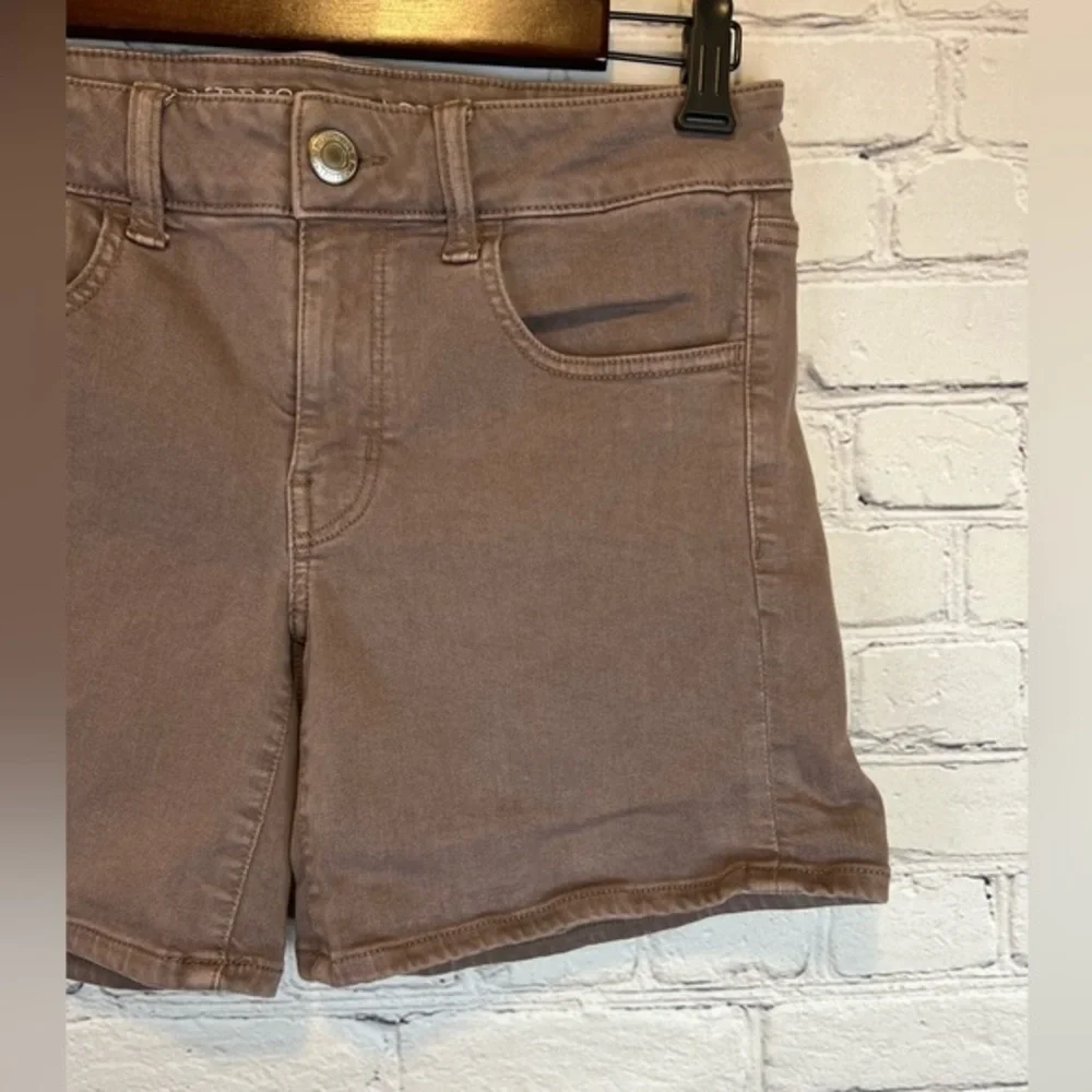 American‎ Eagle Women's Super Stretch Midi AEO Twill Purple Jean Shorts 8